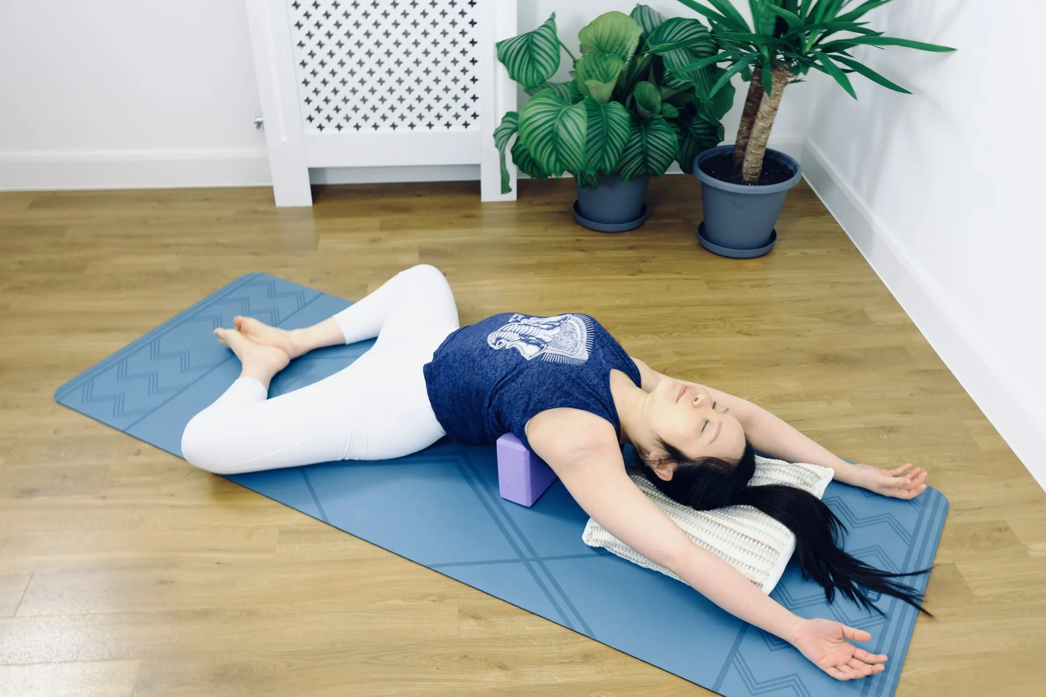 Jessica in yin yoga pose